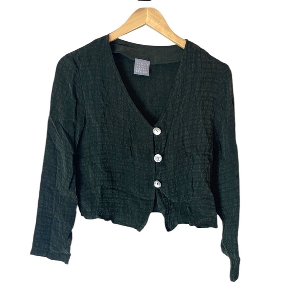 Rabbit Rabbit Rabbit Vintage Dark Green Button Down Shirt 12 Medium Cottagecore - Picture 9 of 15